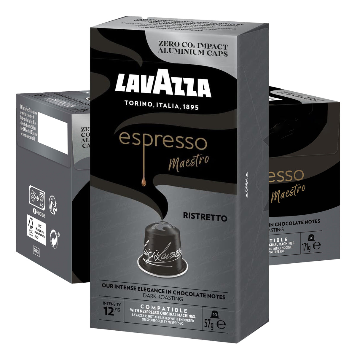 Lavazza Maestro Espresso Ristretto Nespresso Compatible Coffee Capsules 10x10