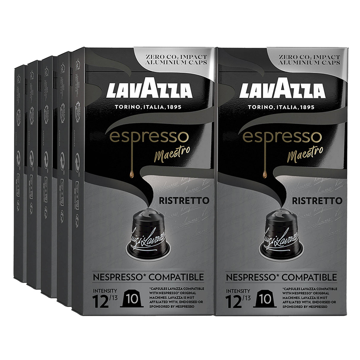 Lavazza Maestro Espresso Ristretto Nespresso Compatible Coffee Capsules 10x10