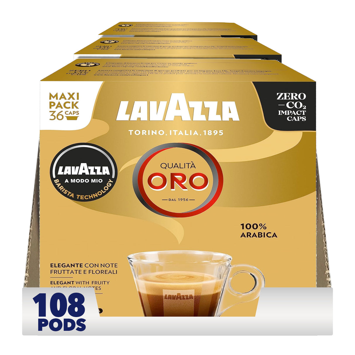 Lavazza A Modo Mio Oro Maxi Pack Coffee Pods 3x36