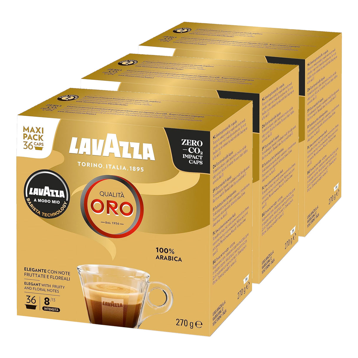 Lavazza A Modo Mio Oro Maxi Pack Coffee Pods 3x36