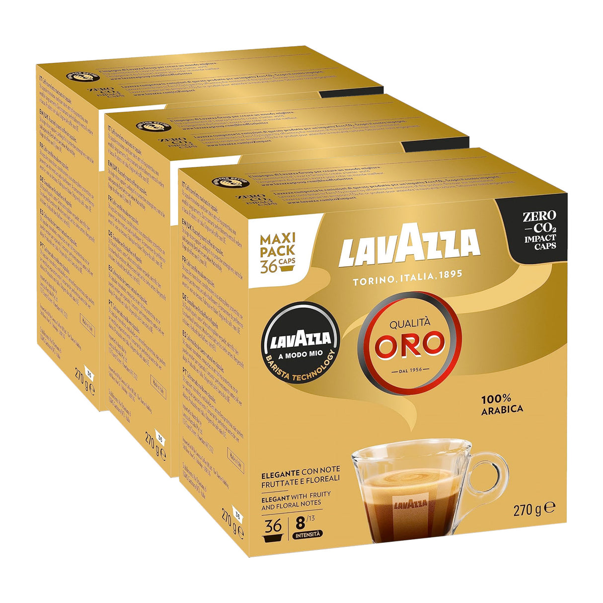 Lavazza A Modo Mio Oro Maxi Pack Coffee Pods 3x36