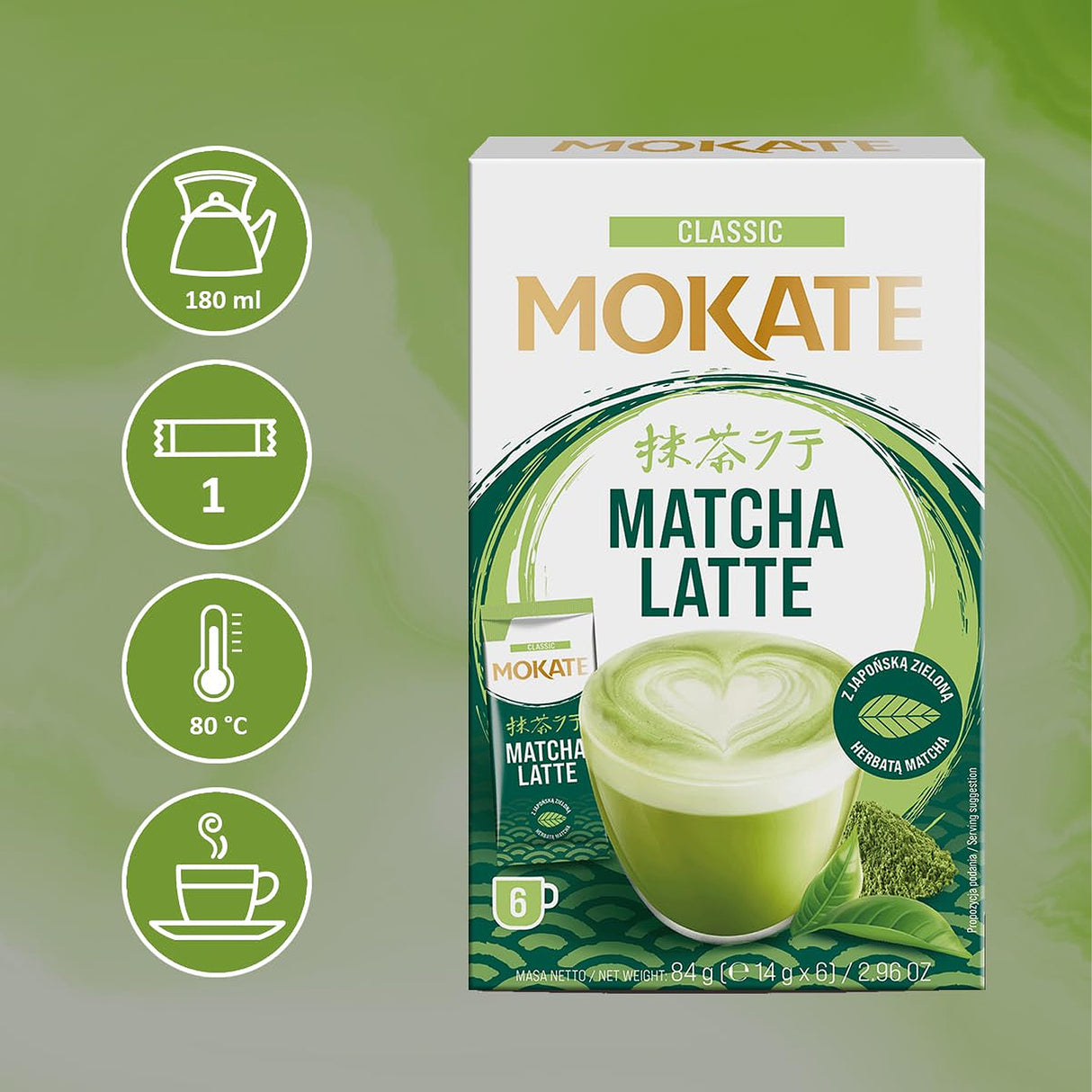 Mokate Matcha Latte Sachets Info