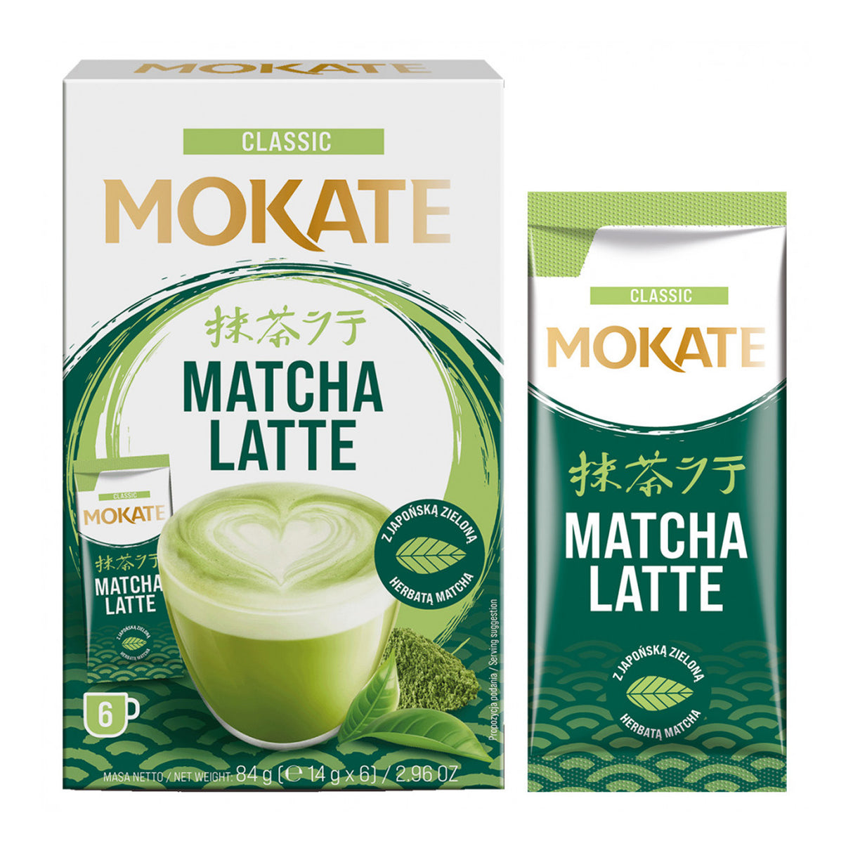 Mokate Matcha Latte Pack and Sachets