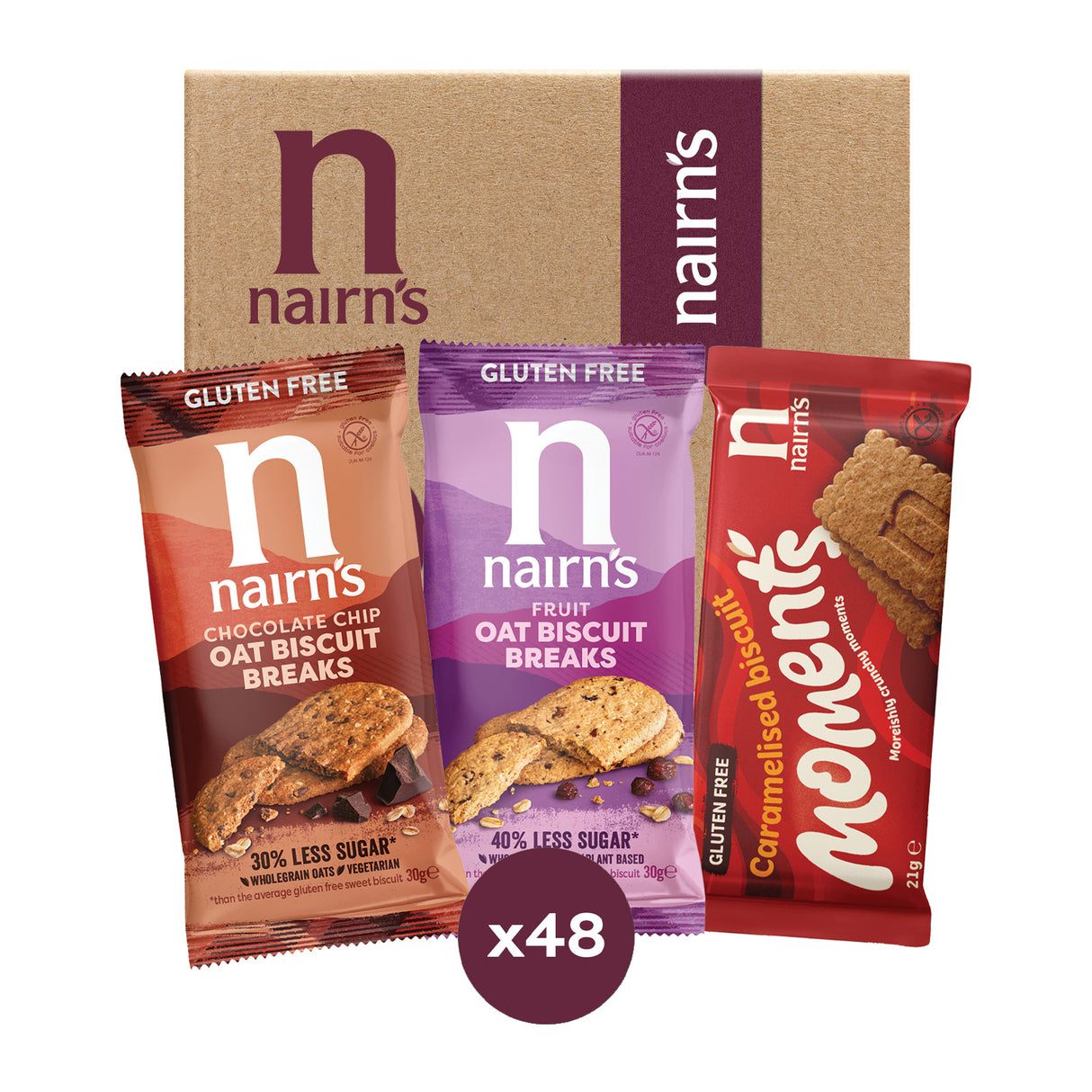 Nairn's Gluten Free Mixed Oat Biscuit Breaks Portion Pack x48