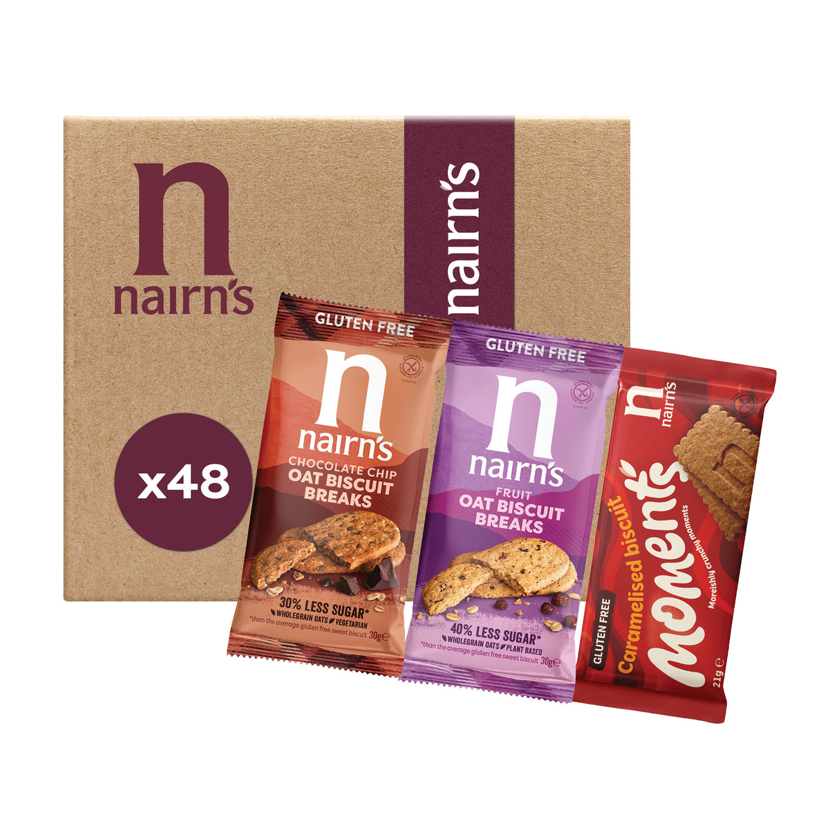 Nairn's Gluten Free Mixed Oat Biscuit Breaks Portion Pack x48