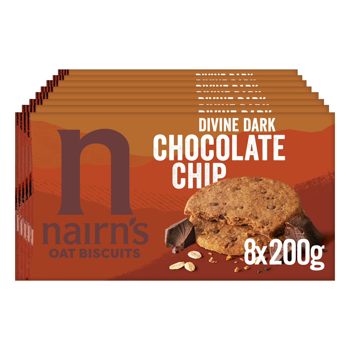 Nairn's Dark Chocolate Chip Oat Biscuits Case of 8x200g