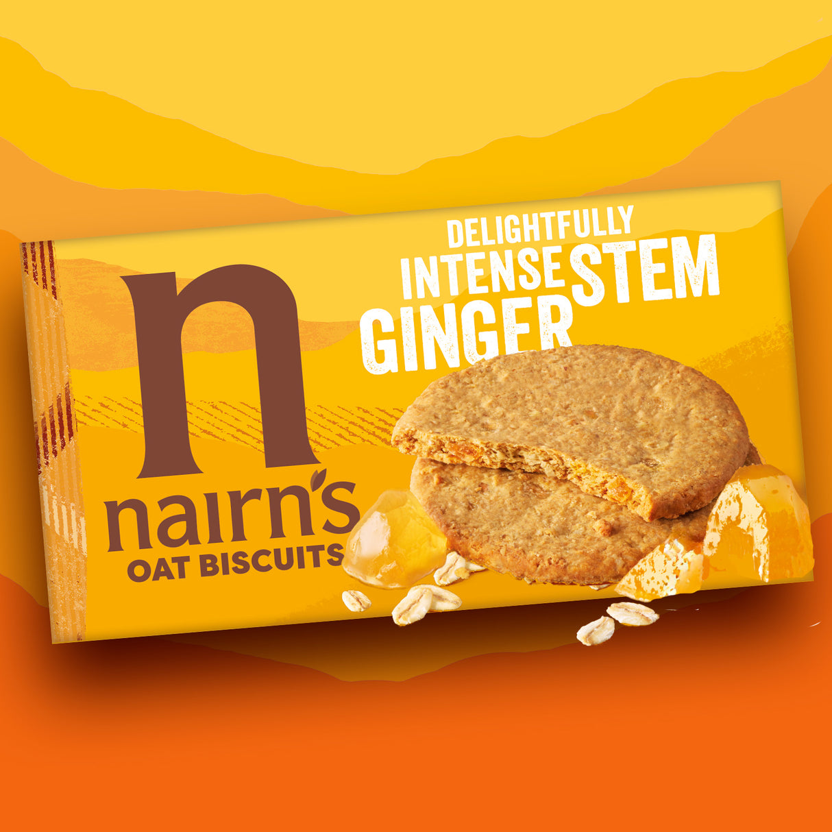 Nairn's Stem Ginger Oat Biscuits pack