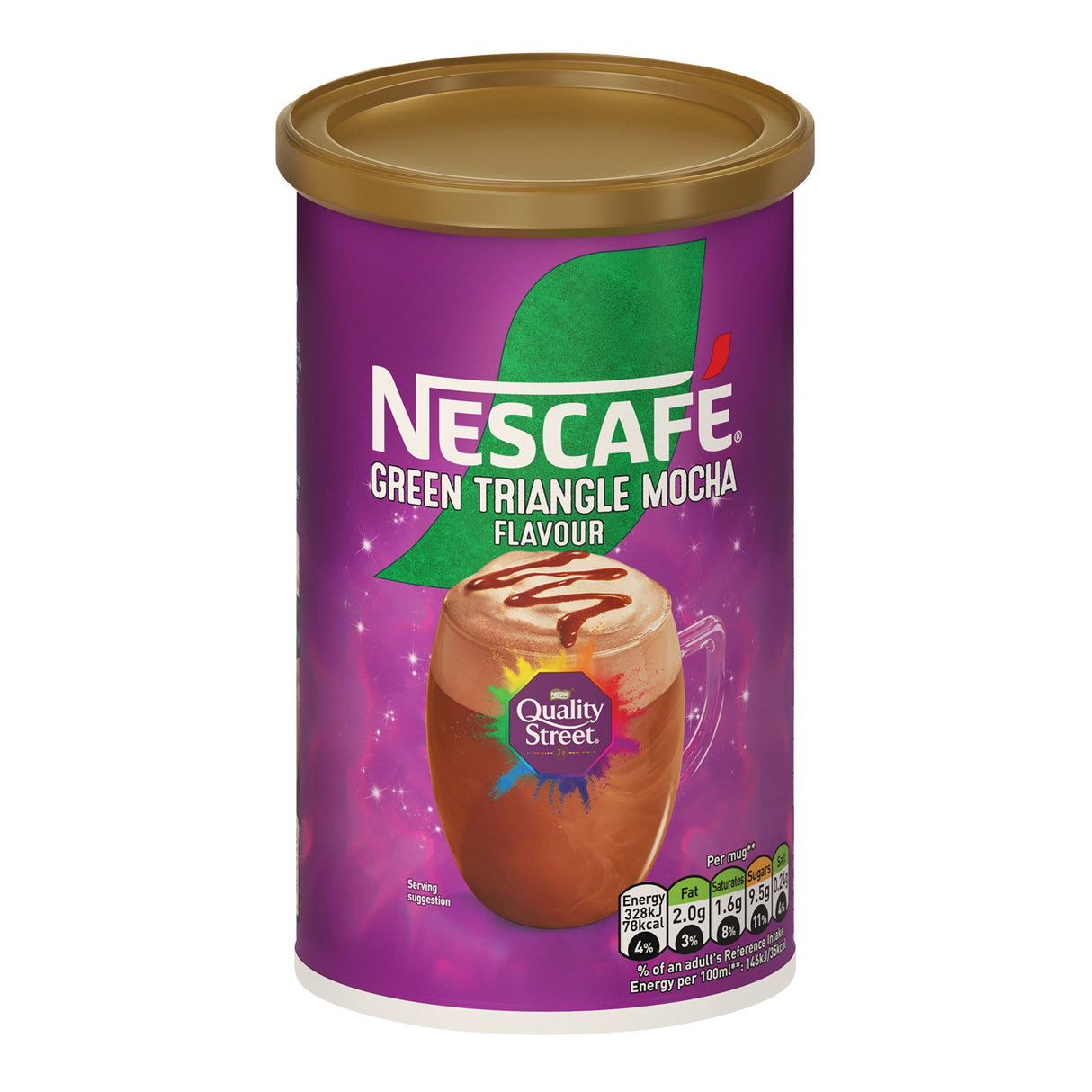 Nescafe Quality Street Green Triangle Hazelnut Mocha Coffee 5x260g Tubs