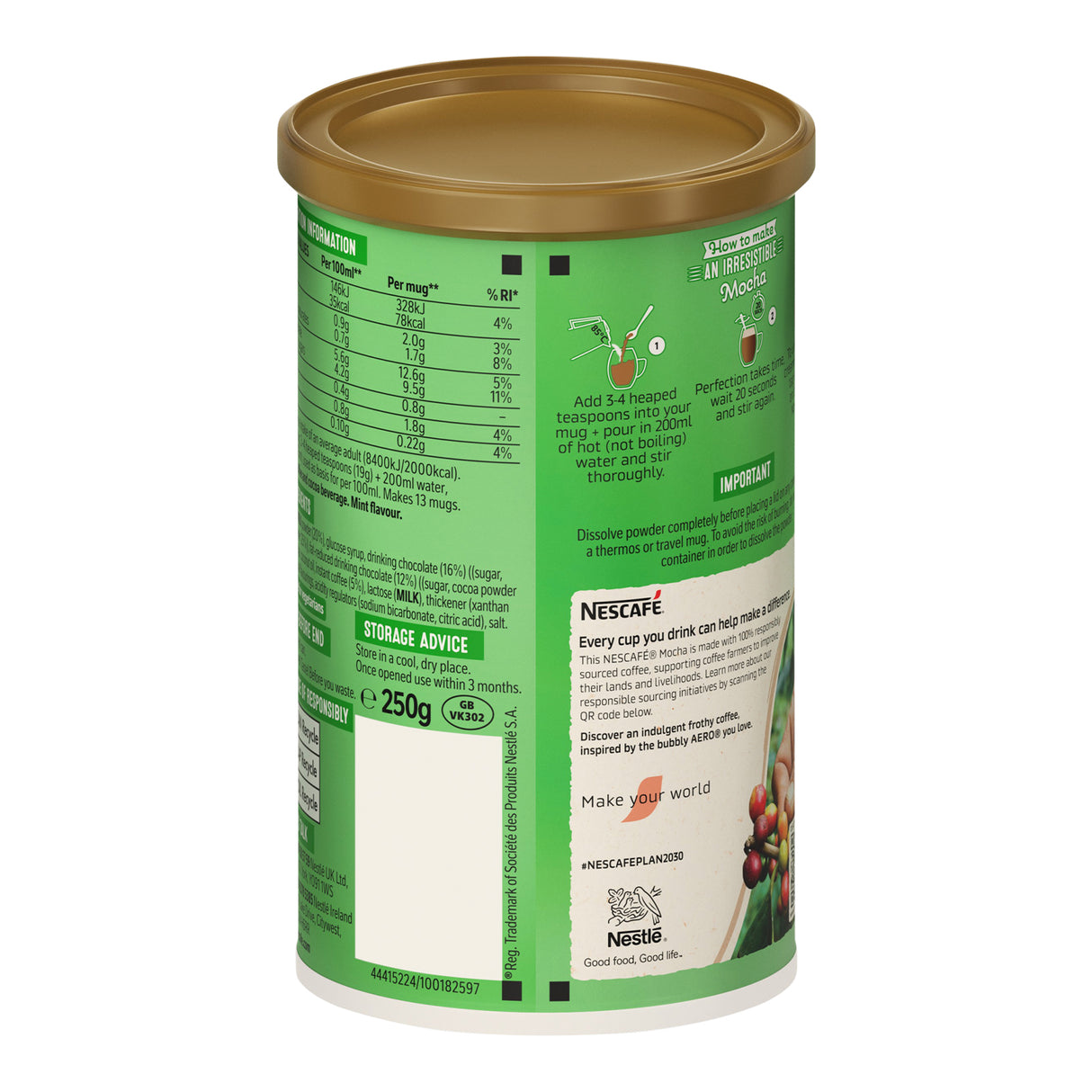 Nescafe Aero Peppermint Mocha Flavour 5x250g Tubs