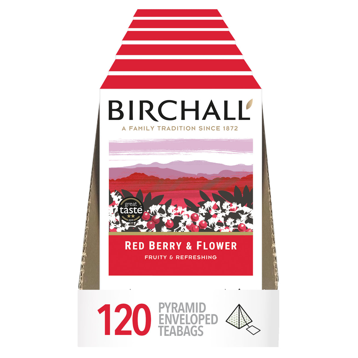 Birchall Red Berry & Flower Enveloped Prism Tea Bags 6x20