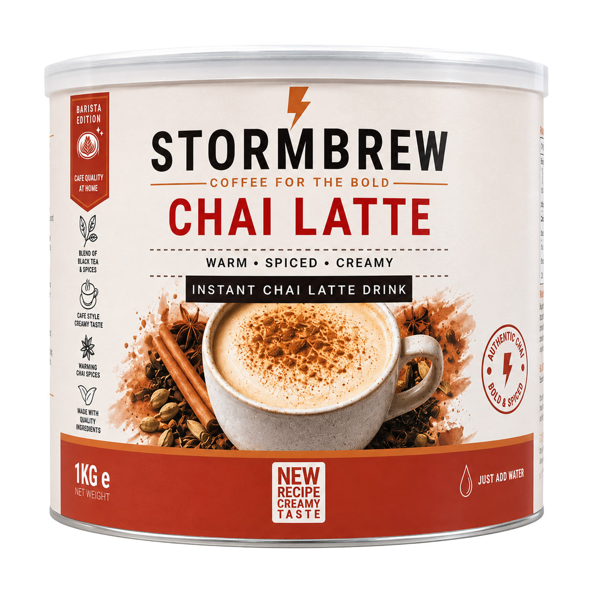 Stormbrew Barista Edition Chai Latte Instant Tin 6x1kg