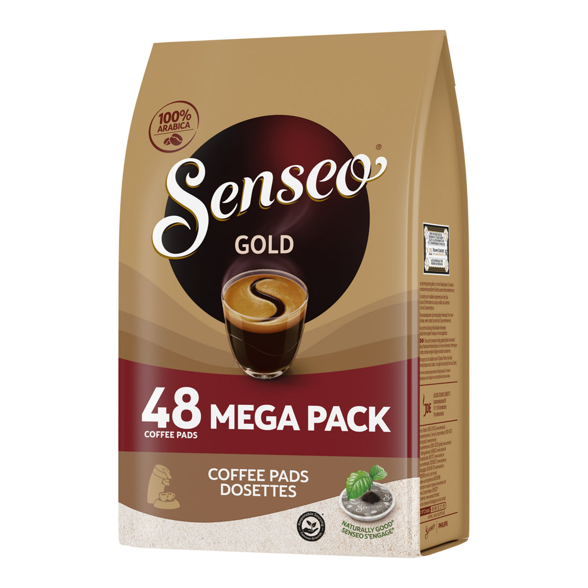 Senseo Gold coffee pads packaging on a white background