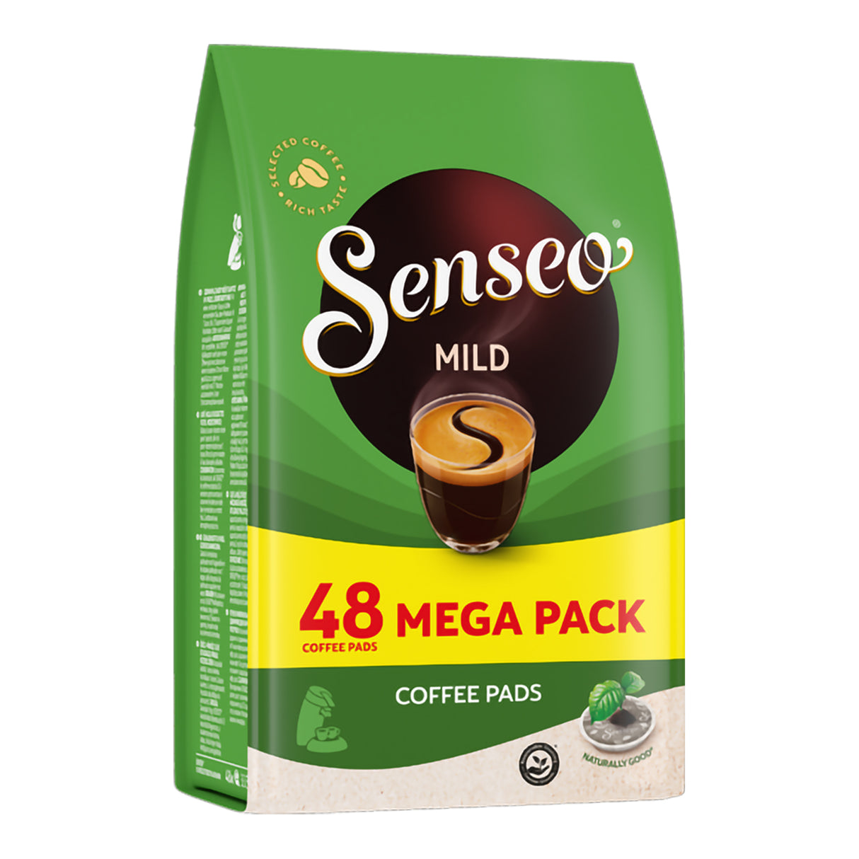 Senseo Mild coffee pads packaging on a white background