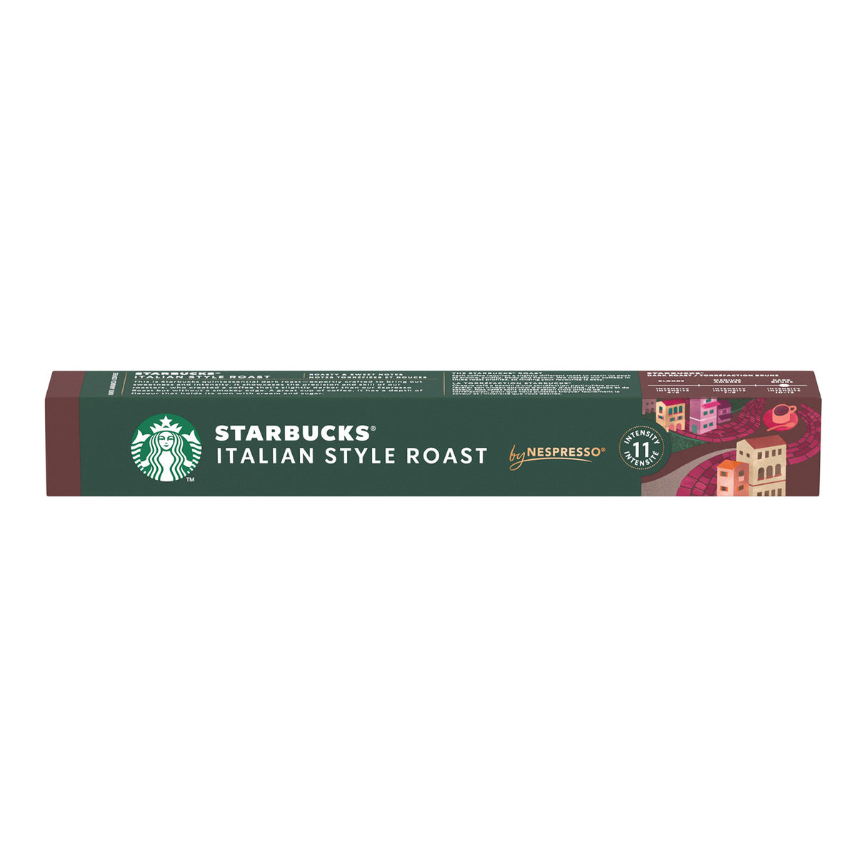 Starbucks Italian Style Roast coffee pod packaging on a white background