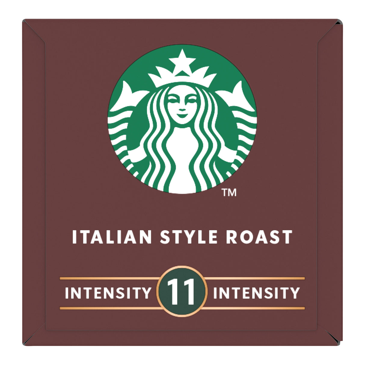 Starbucks Italian Style Roast coffee packaging with logo and text on a brown background