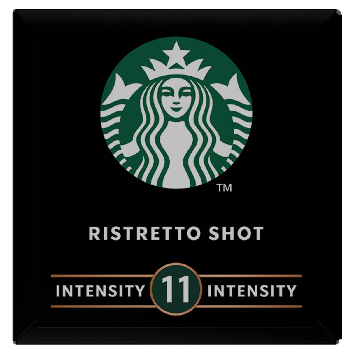 Starbucks Ristretto Shot packaging with logo and text on a black background