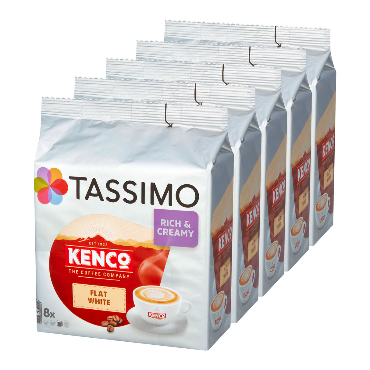 Tassimo Kenco Flat White coffee pods Case left angle