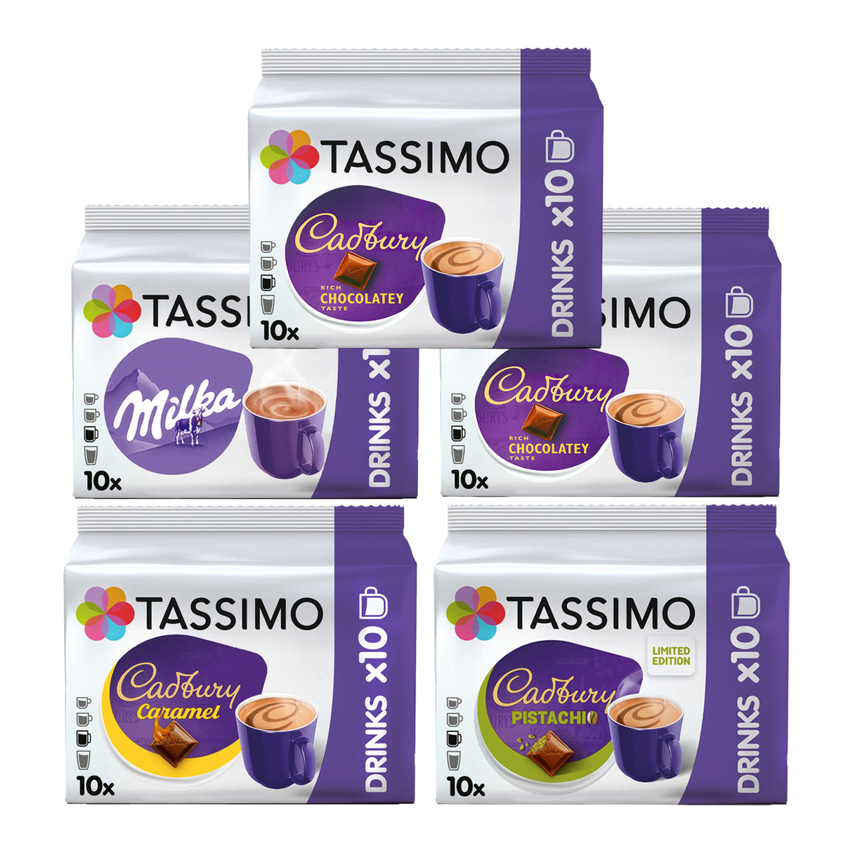 Tassimo Hot Chocolate Variety Pack 50 Drinks