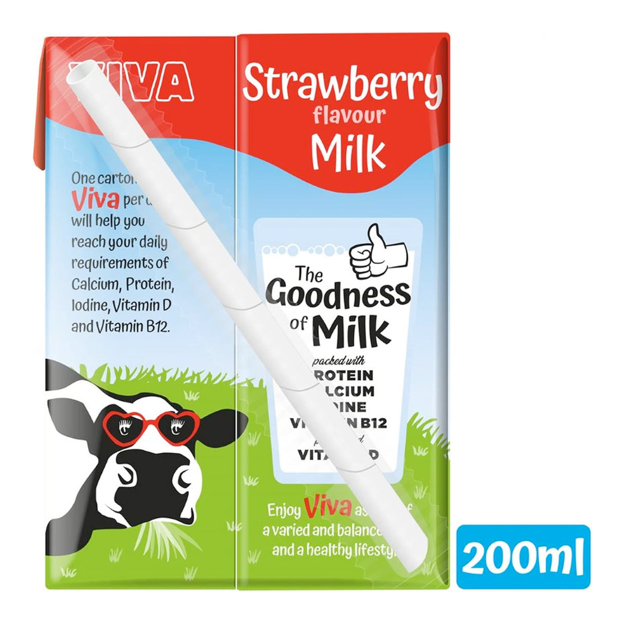 Viva Strawberry Flavoured Milk Cartons 27x200ml