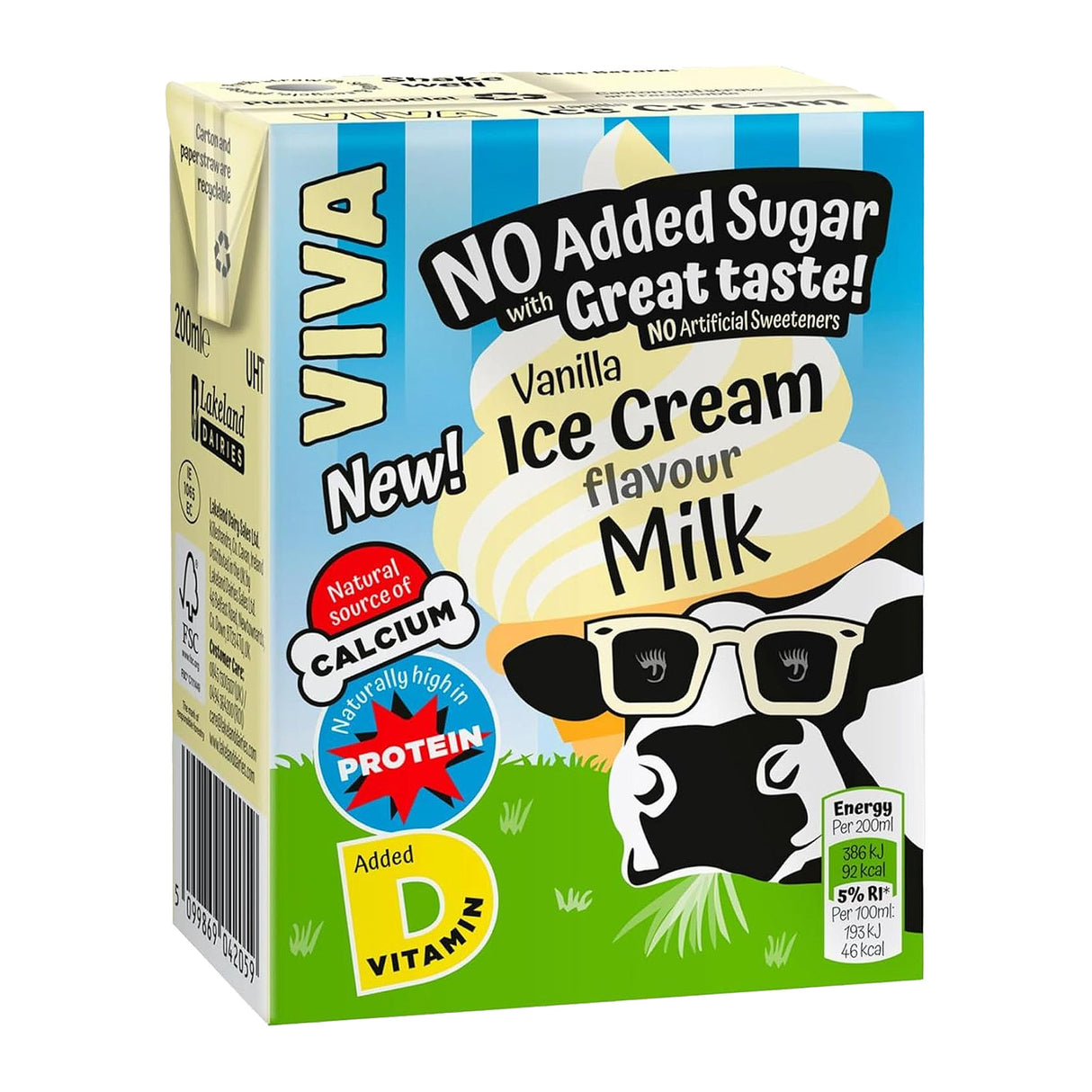 Viva ice cream flavour milk drink case