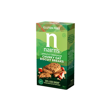 Nairn's Gluten Free Apple & Cinnamon Chunky Oat Biscuit Breaks Case of 6 x 160g