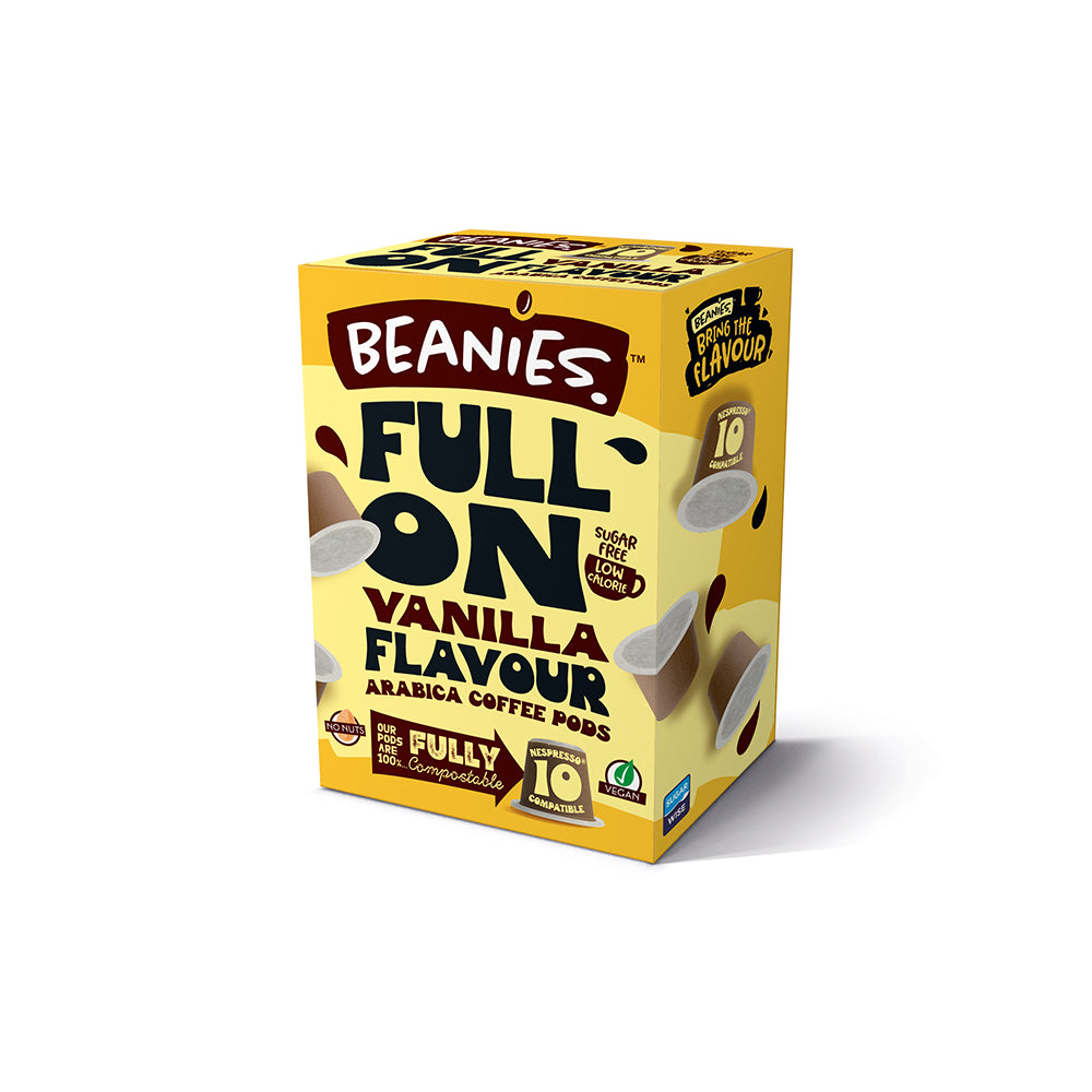 Beanies Vanilla Flavour Compostable Coffee Capsules 1 x 10 Nespresso Compatible Pods