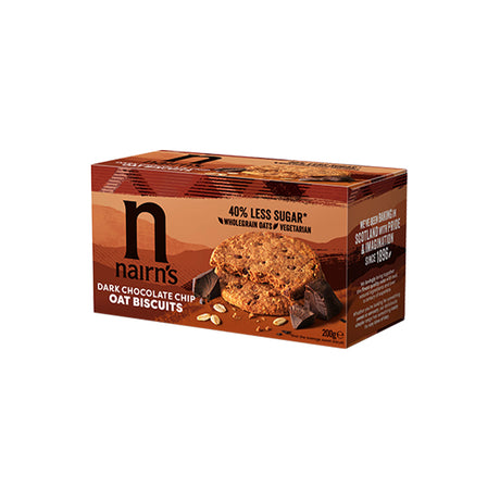 Nairn's Dark Chocolate Chip Oat Biscuits Case of 8 x 200g