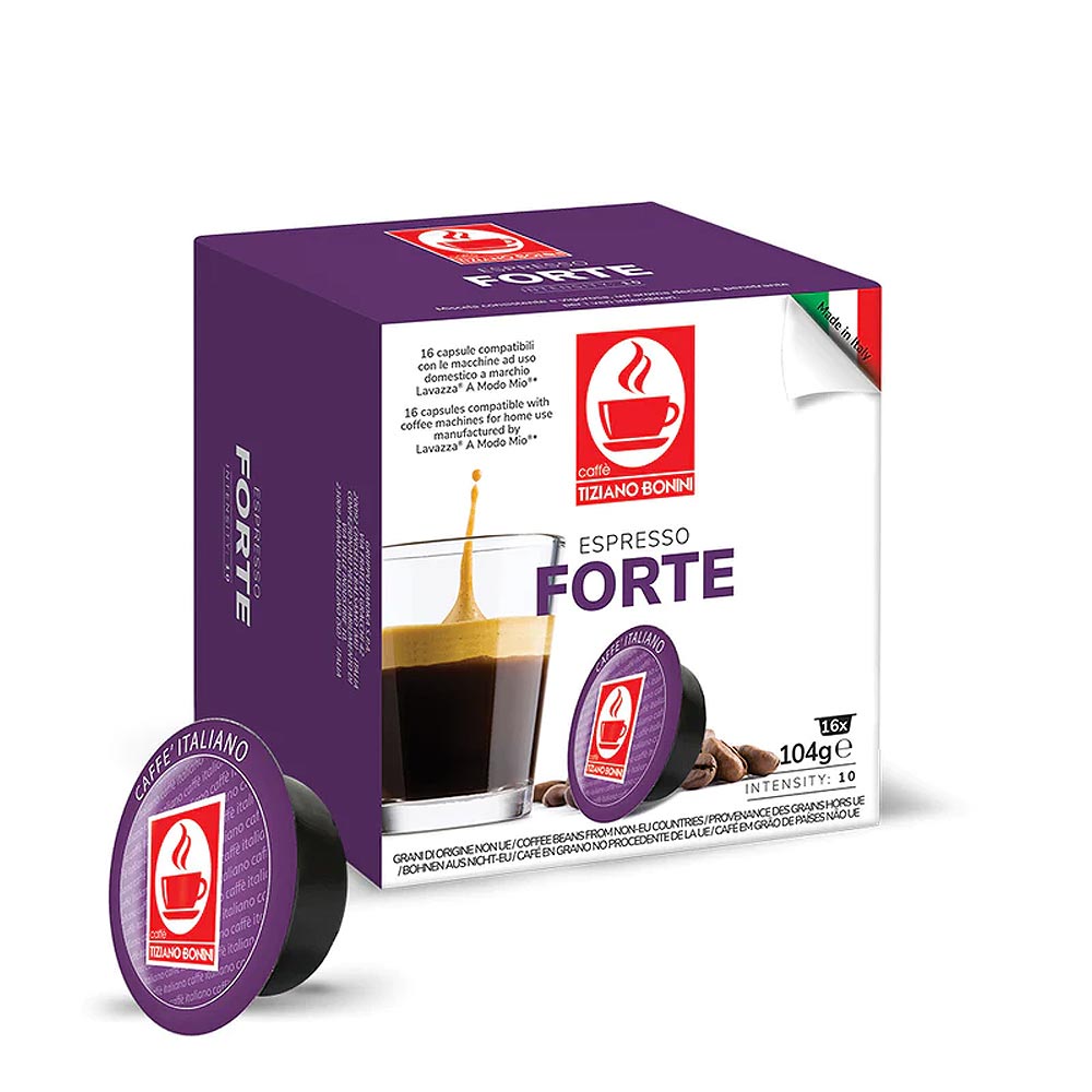 Tiziano Bonini Espresso Forte Lavazza A Modo Mio Compatible Coffee Pods