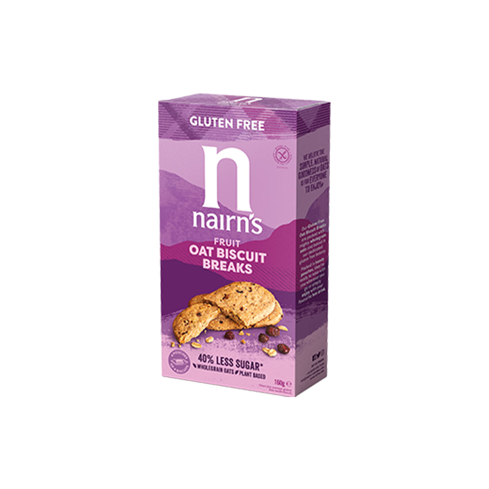 Nairn's Gluten Free Fruit Oat Biscuit Breaks Case of 12x160g Coffee