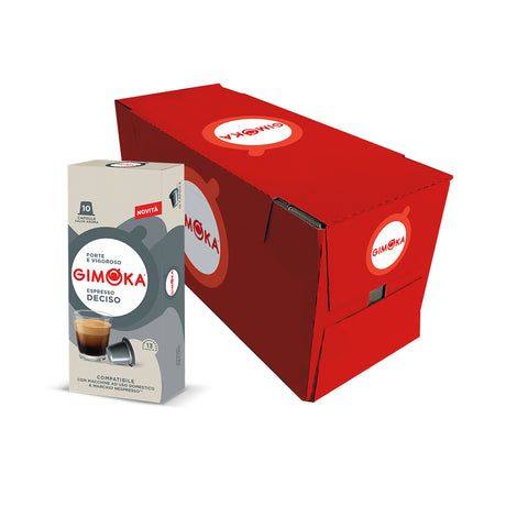 Gimoka Espresso Deciso Coffee Capsules 10 x 10 Nespresso Compatible Pods