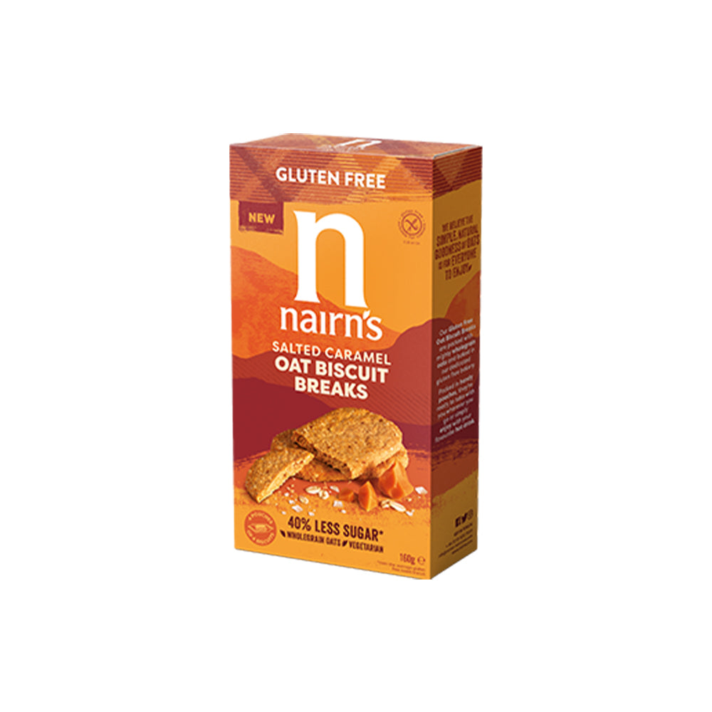 Nairn's Gluten Free Salted Caramel Oat Biscuit Breaks Case of 6x160g