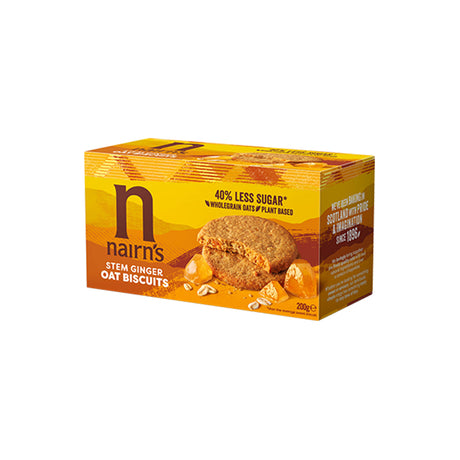 Nairn's Stem Ginger Oat Biscuits Case of 10 x 200g