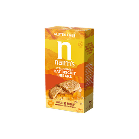 Nairn's Gluten Free Stem Ginger Oat Biscuit Breaks Case of 12 x 160g