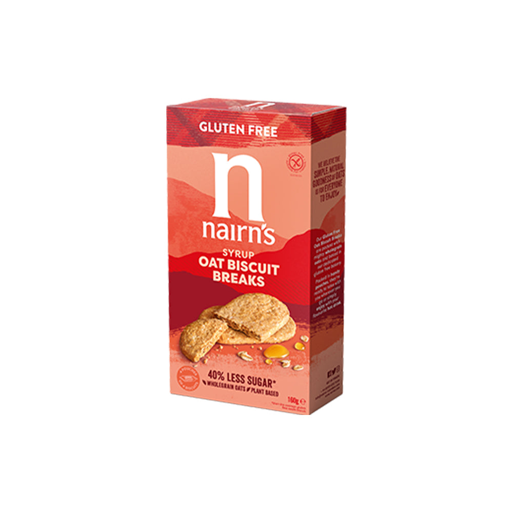 Nairn's Gluten Free Syrup Oat Biscuit Breaks Case of 12 x 160g