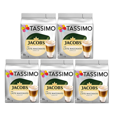 Products Tassimo T Discs Jacobs Latte Macchiato Vanilla Case of 5 packets
