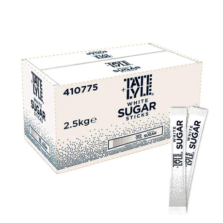 Tate and Lyle White Sugar Sticks box with 2 Sticks