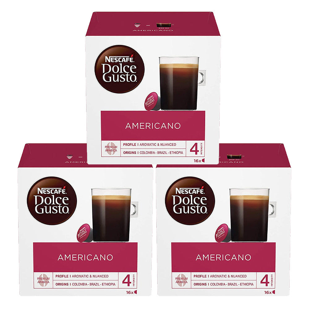Nescafe Dolce Gusto Americano Coffee Pods 3 x 16 Drinks Coffee