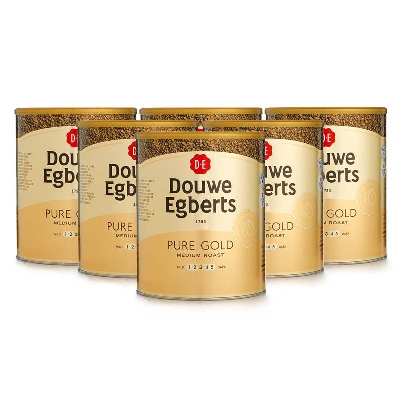 Douwe Egberts Pure Gold Instant Coffee Tins 6 x 750g