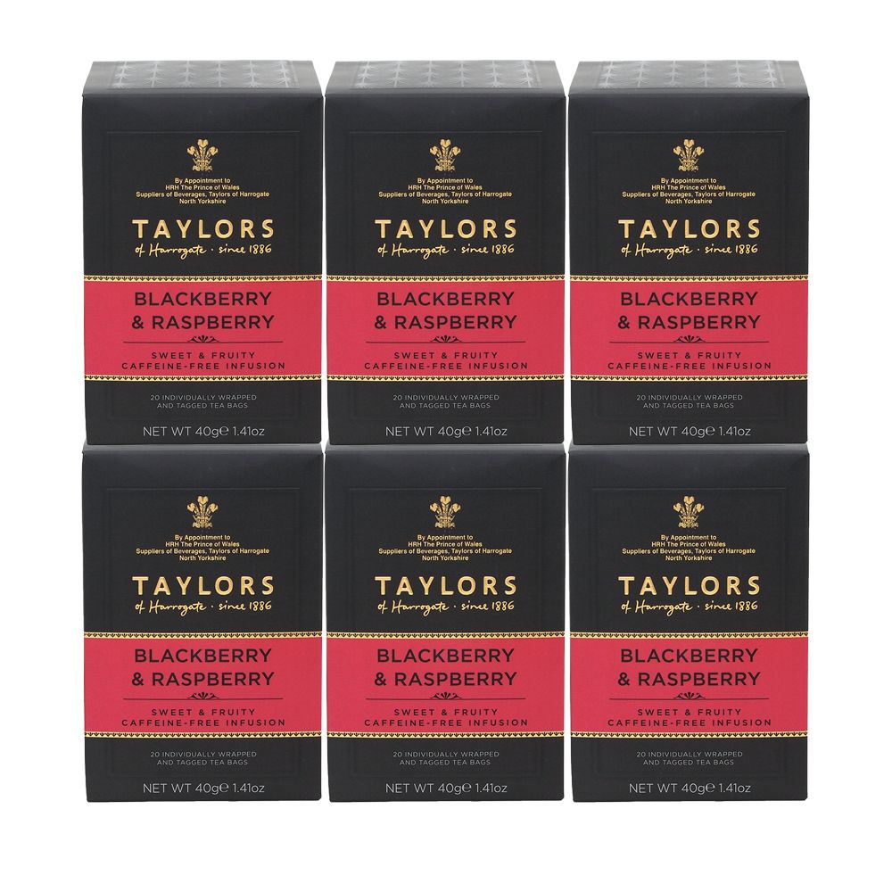 Taylors of Harrogate Blackberry & Raspberry 6 x 20 Envelope Tea Bags