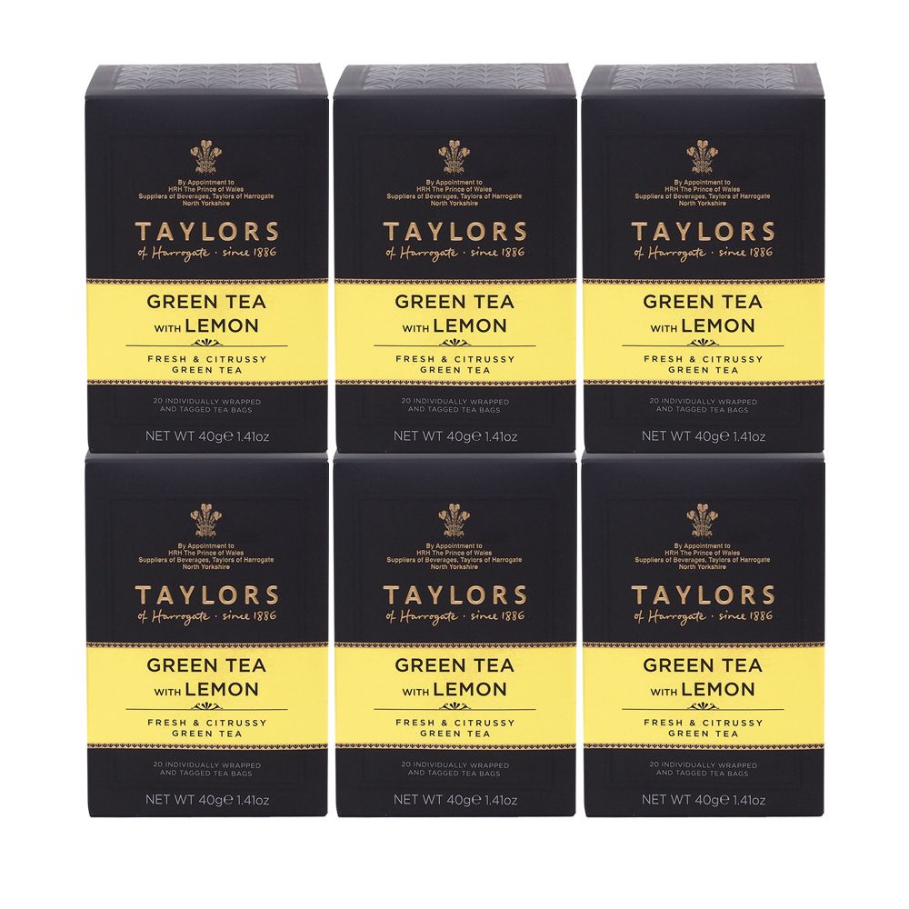 Taylors of Harrogate Green Tea with Lemon 6 x 20 Envelope Tea Bags