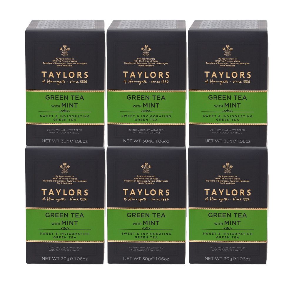 Taylors of Harrogate Green Tea with Mint 6 x 20 Envelope Tea Bags