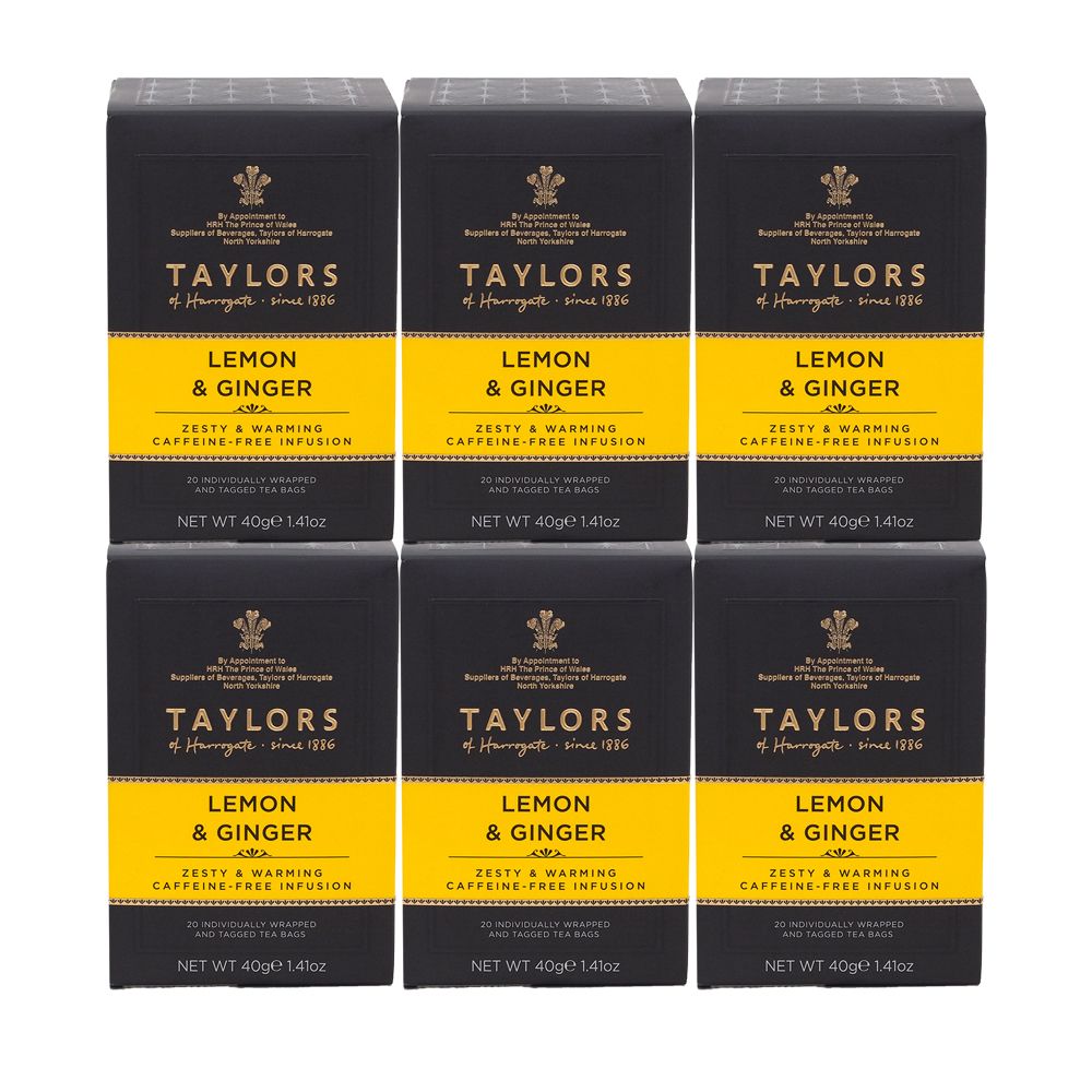 Taylors of Harrogate Lemon & Ginger 6 x 20 Envelope Tea Bags
