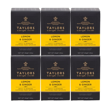 Taylors of Harrogate Lemon & Ginger 6 x 20 Envelope Tea Bags