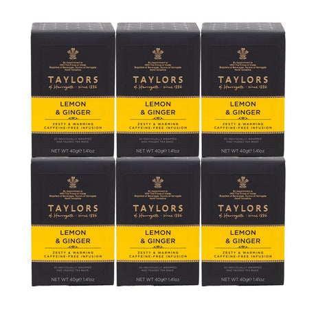 Taylors of Harrogate Lemon & Ginger 6 x 20 Envelope Tea Bags