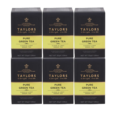 Taylors of Harrogate Pure Green Tea 6 x 20 Envelope Tea Bags