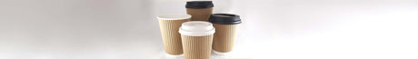 4 kraft coloured cups with lids