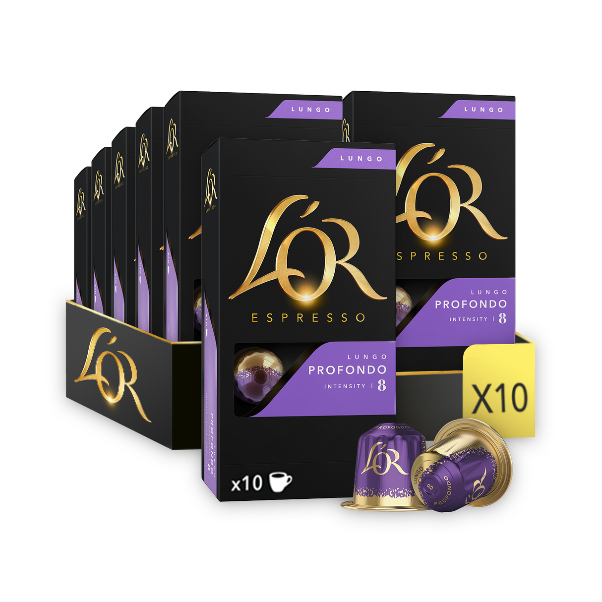 L OR Espresso Profondo Coffee Capsules 10x10 Nespresso Compatible