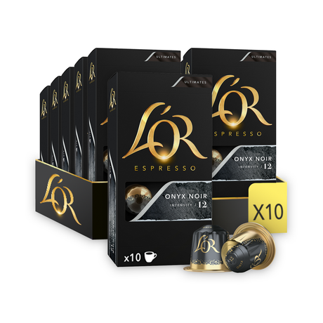 L'OR Onyx Espresso Coffee Capsules 10x10 Nespresso Compatible