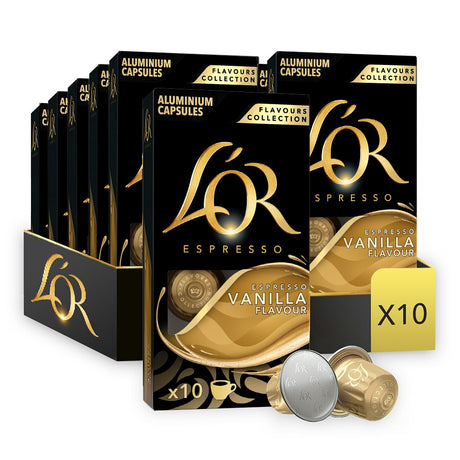 L'OR Espresso Vanilla Flavour Coffee Capsules 10x10 Nespresso Compatible