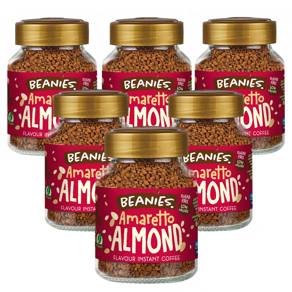 Beanies Amaretto Almond Instant Coffee Jars 6 x 50g